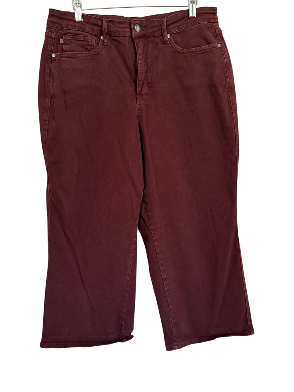 Judy Blue JB88752 Burgundy Garment Dyed Wide Leg Crop Jeans Women’s Size 16W
